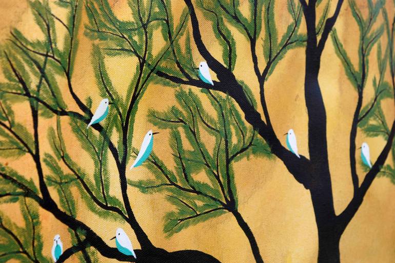 Original Art Deco Nature Painting by Sumit Mehndiratta