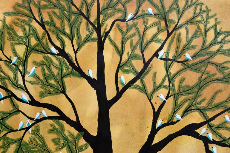 Original Art Deco Nature Painting by Sumit Mehndiratta