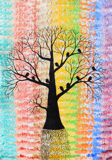 Print of Impressionism Tree Paintings by Sumit Mehndiratta