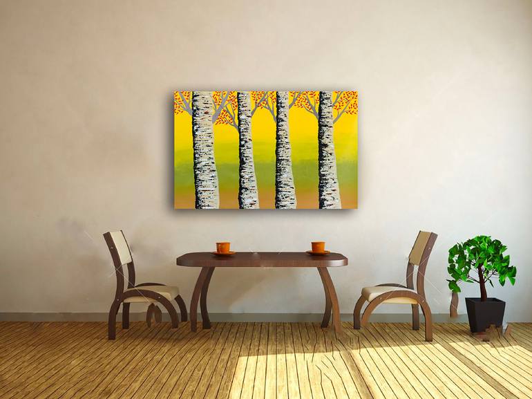 Original Art Deco Landscape Painting by Sumit Mehndiratta