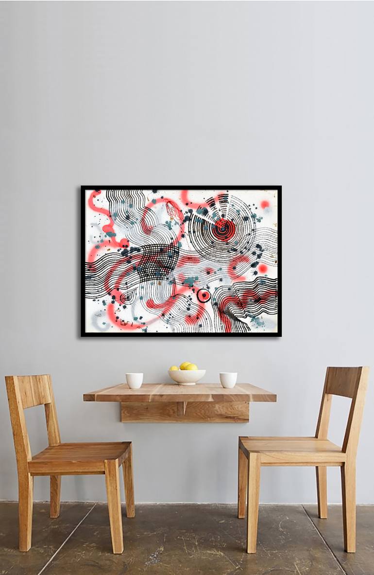 Original Abstract Expressionism Abstract Drawing by Sumit Mehndiratta