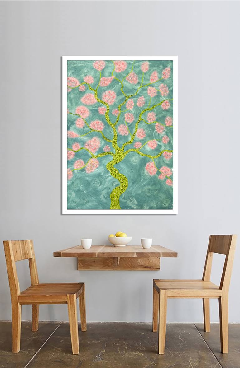 Original Impressionism Tree Painting by Sumit Mehndiratta