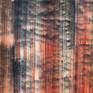 An abstract painting with black background and contrasting colors painted as sound waves in the foreground.
Repeated large strokes from the bottom of the canvas towards the top in contrasting colours to explore the realms of movement and frequency of the sound waves. Painting shipped rolled in a tube.
