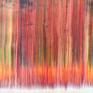 An abstract painting with black background and contrasting colors painted as sound waves in the foreground.
Repeated large strokes from the bottom of the canvas towards the top in contrasting colours to explore the realms of movement and frequency of the sound waves. Painting shipped rolled in a tube.