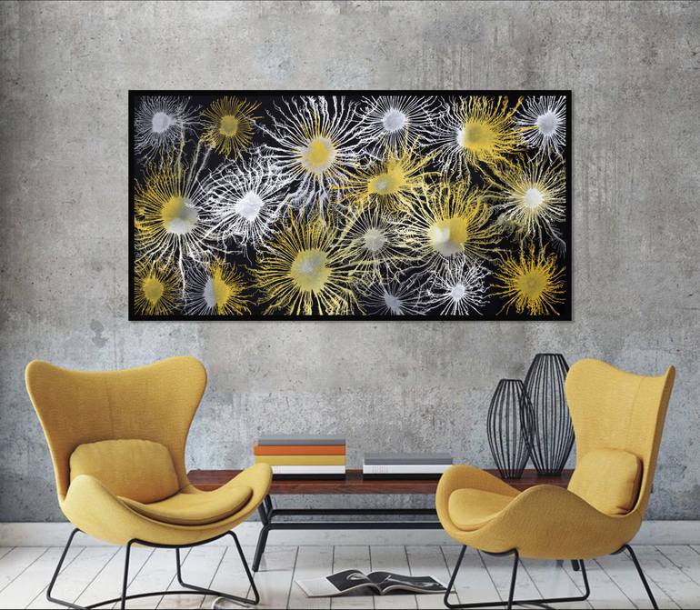 Original Art Deco Abstract Painting by Sumit Mehndiratta