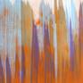 Acrylic paint on cotton canvas. Painting shipped rolled safely secured in a tube.
Electric flow of paint generating from the centre of the canvas to the either ends of the piece resulting in textural flow of vivid contrasting colours flowing in harmony. Painting shipped stretched safely secured in a wooden crate.