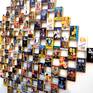 Movie posters from Hollywood cinema printed on matchboxes and pasted on wood. A surreal representation of Western cinema through matchboxes.
The piece comes ready to hang with an open white wooden frame, shipped safely in a wooden crate.