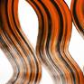 Vibrant orange and gloss black painted on canvas in different strokes up and downside to exchange different flows of energies resulting in unique movements. Painting shipped stretched in a wooden crate with Certificate of Authenticity.
