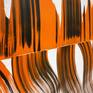 Vibrant orange and gloss black painted on canvas in different strokes up and downside to exchange different flows of energies resulting in unique movements. Painting shipped stretched in a wooden crate with Certificate of Authenticity.