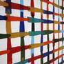 A colourful abstract where I paint multiple colours in abstract bold cross checks to compose a vibrant, colourful energetic piece. Painting shipped stretched, safely secured in a wooden crate with Certificate of Authenticity.