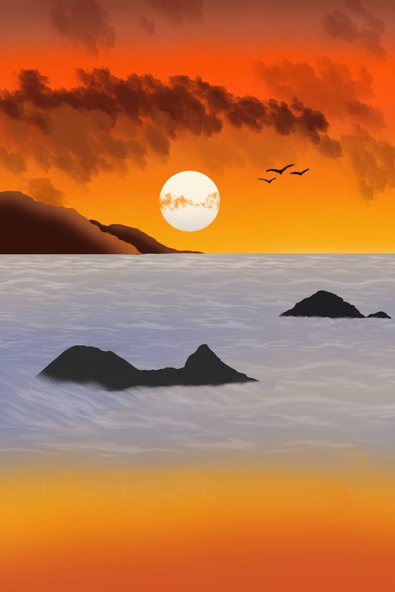 Sunset on the beach - Limited Edition of 30 - Print