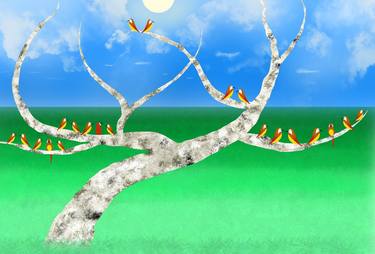Birds by the tree - Limited Edition of 30 thumb