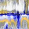 Abstract layers of soothing colours painted opposite to each from the middle to the edges of the canvas to portray the dynamic energy of the universe flowing form a single point into infinity. 
Painting shipped stretched in a wooden crate.