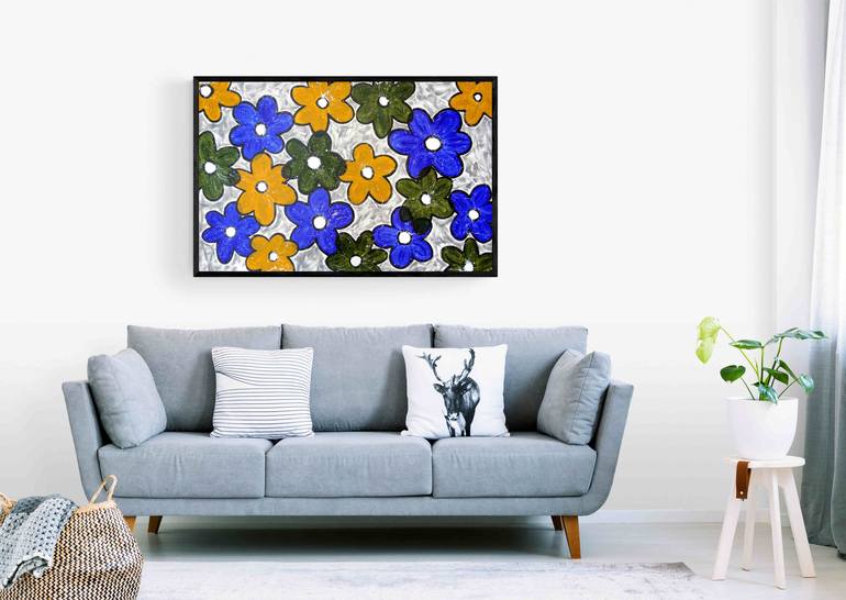 Original Abstract Floral Painting by Sumit Mehndiratta