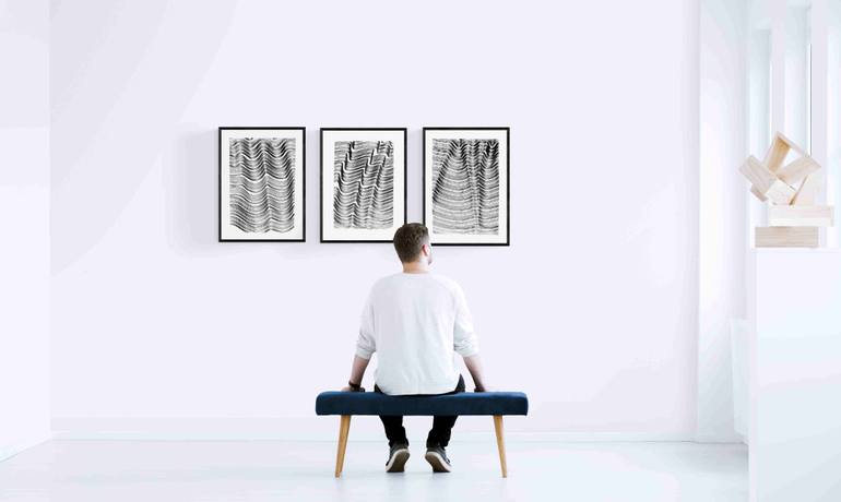 Original Art Deco Abstract Drawing by Sumit Mehndiratta