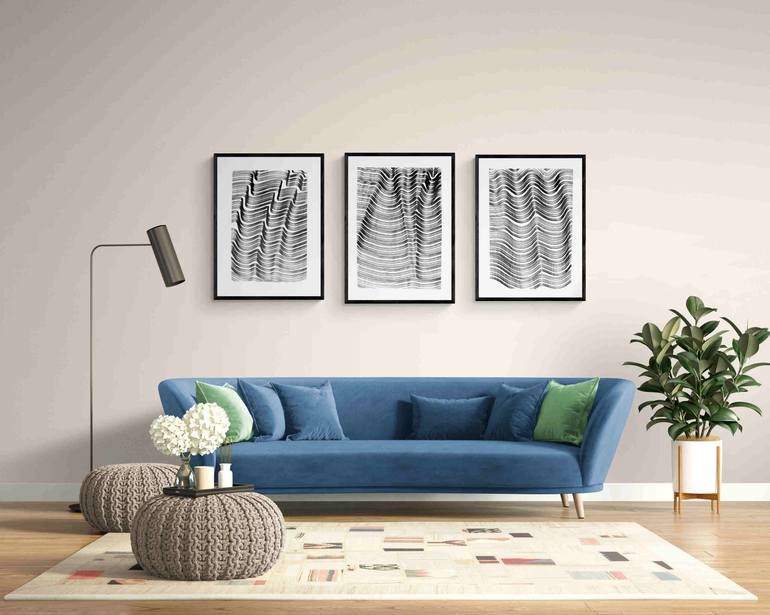 Original Art Deco Abstract Drawing by Sumit Mehndiratta