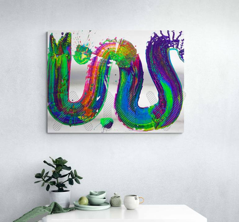 Original Art Deco Abstract Painting by Sumit Mehndiratta