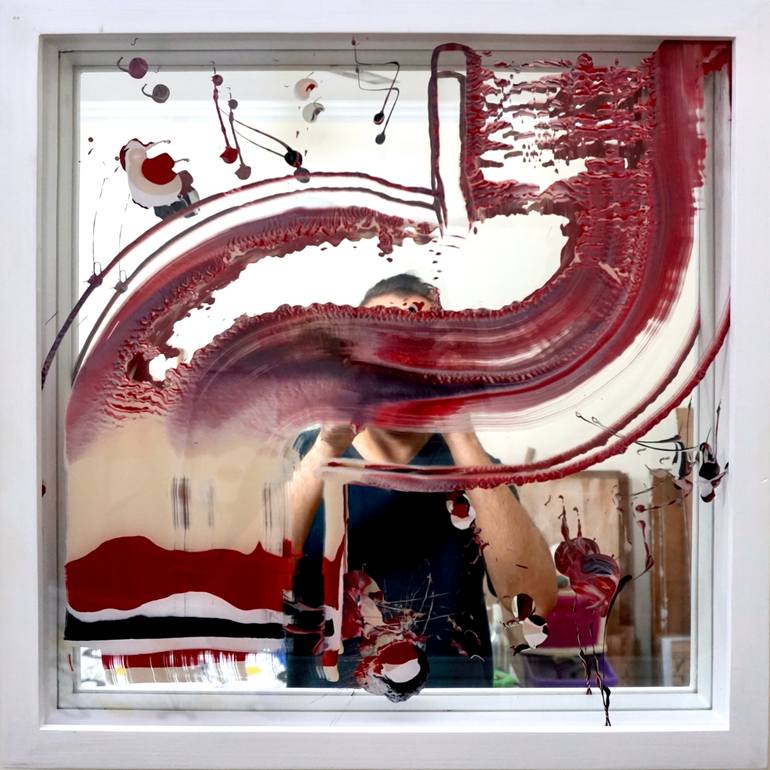 Original Art Deco Abstract Painting by Sumit Mehndiratta