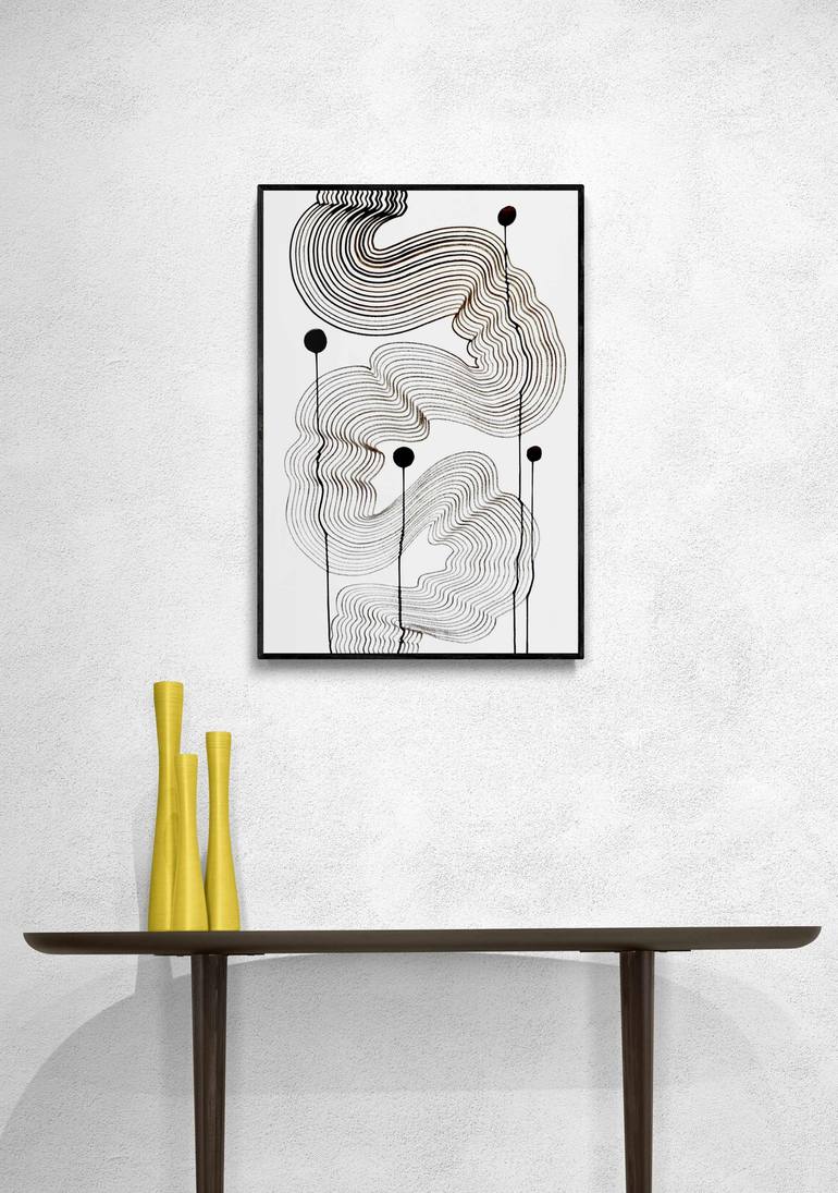 Original Minimalism Abstract Drawing by Sumit Mehndiratta