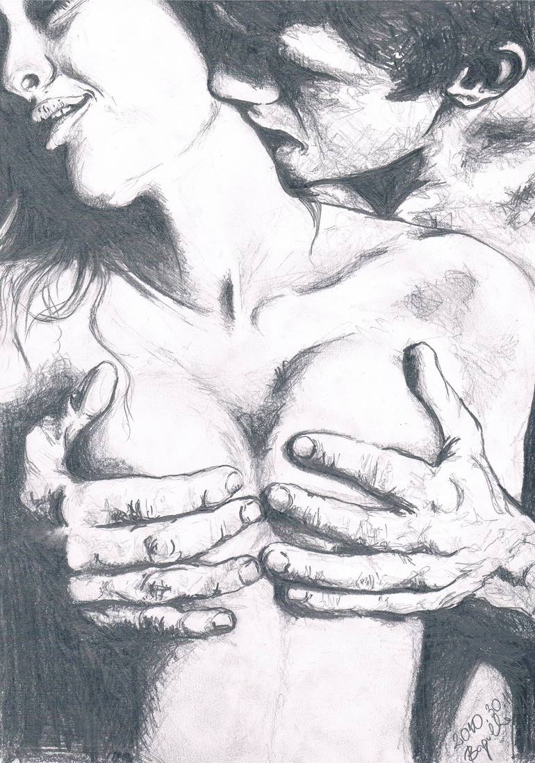 Kiss of devil Drawing by Monika Bogucka | Saatchi Art