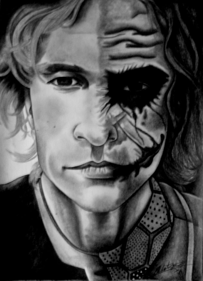 HEATH LEDGER. THE JOKER Drawing by Celeste Gómez | Saatchi Art