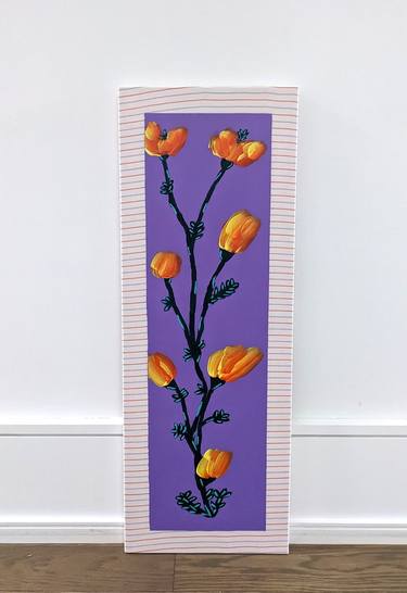 Original Abstract Expressionism Floral Painting by Frances Sousa