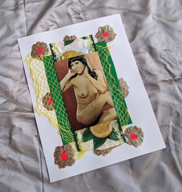 Original Contemporary Nude Collage by Frances Sousa