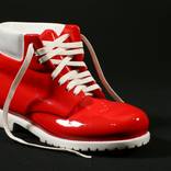 Colored work boots / red and white by Robin Antar
