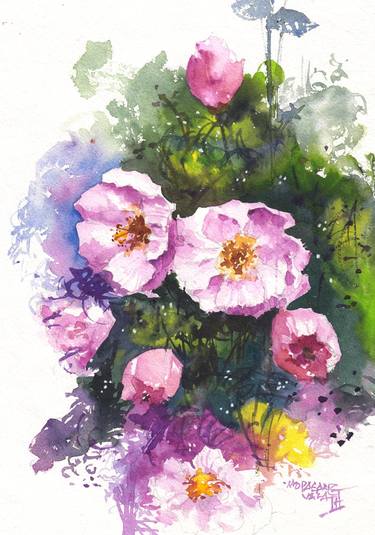 Print of Fine Art Floral Paintings by mopasang valath