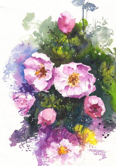 Original Fine Art Floral Paintings by mopasang valath