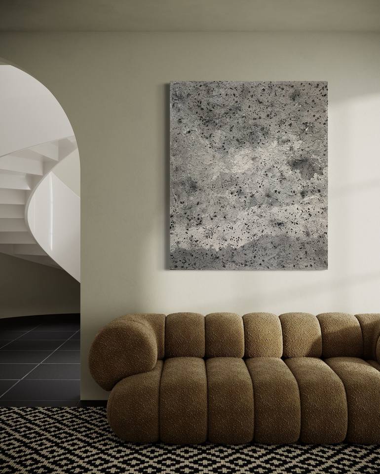 Original Black & White Abstract Painting by Kathleen Lerona