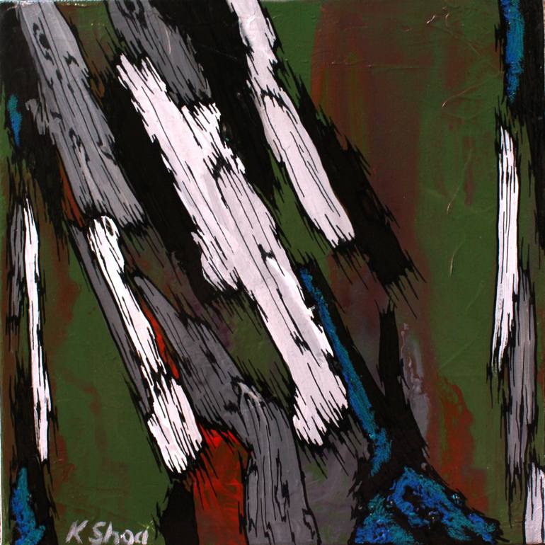 Original Abstract Tree Painting by K Shoa