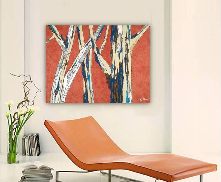 Original Abstract Expressionism Tree Painting by K Shoa