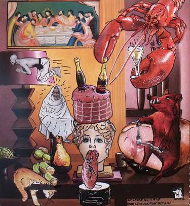 Original Surrealism Food & Drink Collage by Ophelie Bonheme