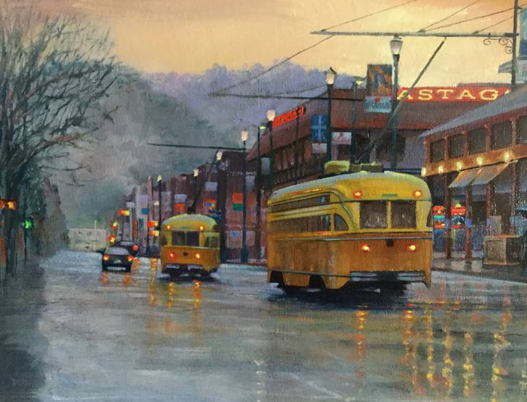 Original Impressionism Cities Painting by Christopher Walsh