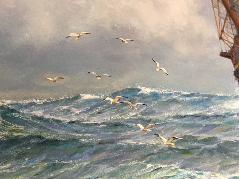 Original Impressionism Boat Painting by Christopher Walsh