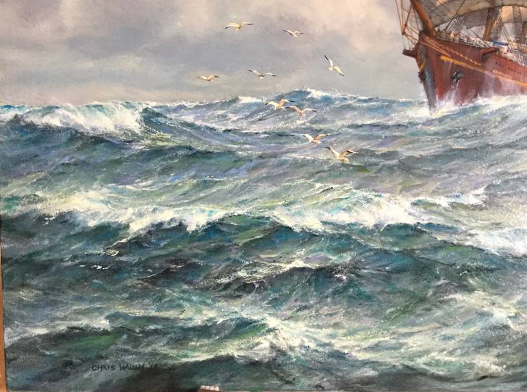 Original Impressionism Boat Painting by Christopher Walsh