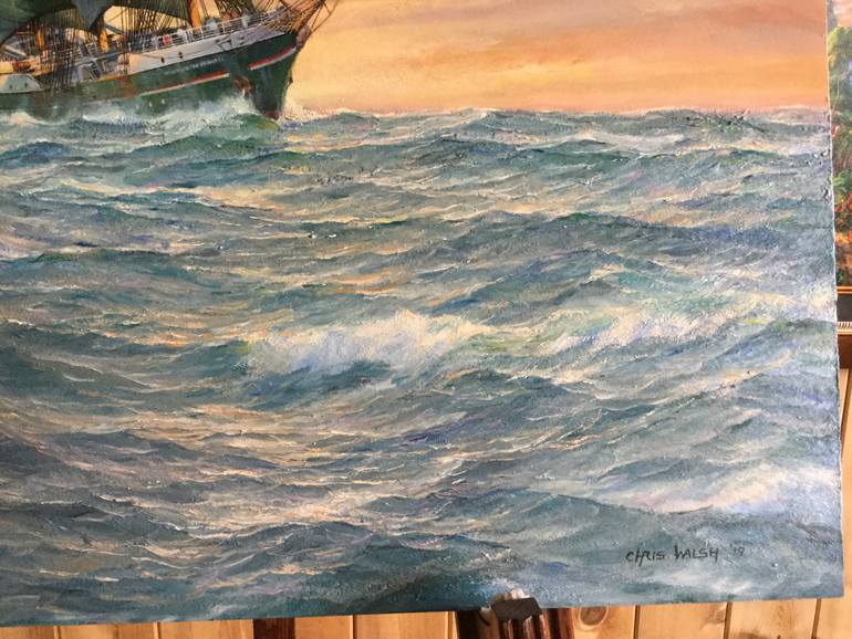 Original Impressionism Boat Painting by Christopher Walsh