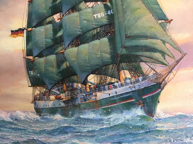 Original Impressionism Boat Painting by Christopher Walsh