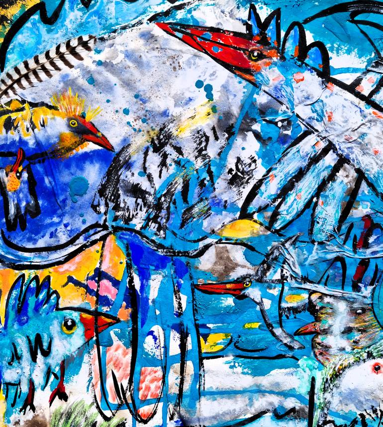 Original Abstract Expressionism Animal Painting by Monika Nelting
