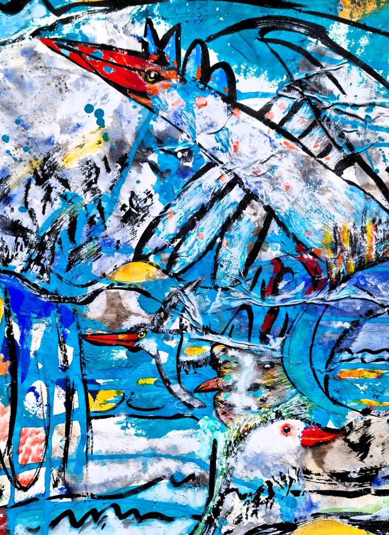 Original Abstract Expressionism Animal Painting by Monika Nelting