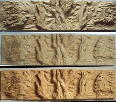 Wood Carving - Protected essence (human face hand tree) Ton Dias thumb