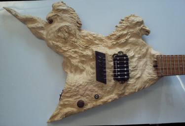 Wood carving - Phoenix Flying carved electric guitar - Eagle hawk thumb