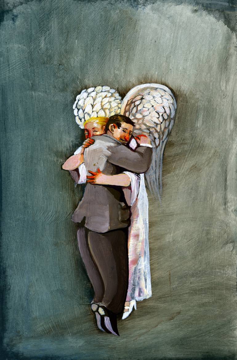 in love guardian angel Painting by Cristina Bernazzani Saatchi Art