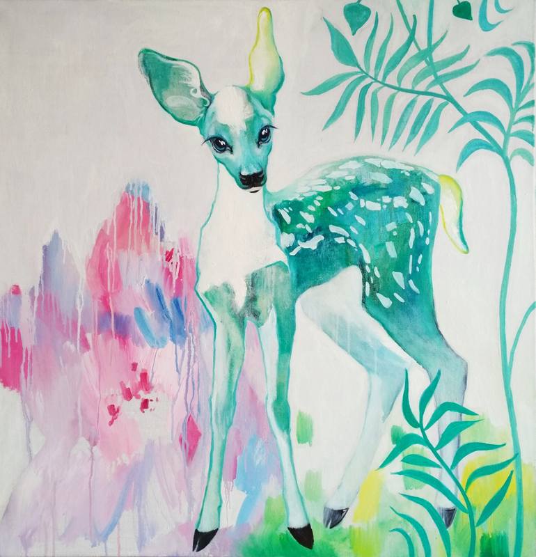 Little deer Painting by Elena Kashnikova Saatchi Art