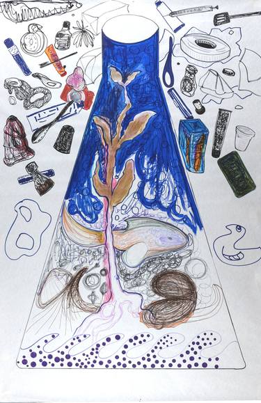 Original Contemporary Graffiti Drawing by Roberta Rose Cavallari