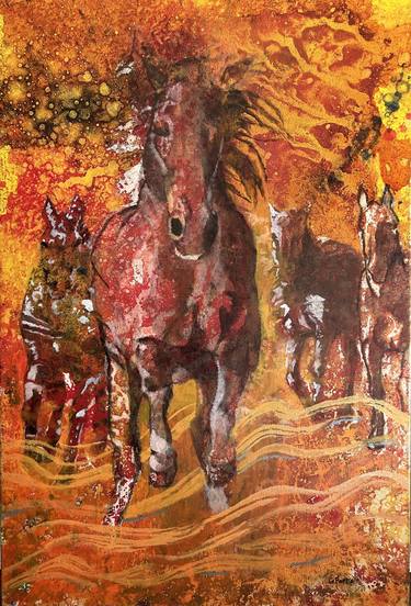 Print of Abstract Expressionism Horse Paintings by Gen Farrell