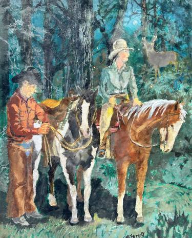 Original Figurative Horse Paintings by Gen Farrell
