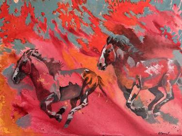 Original Contemporary Horse Painting by Gen Farrell