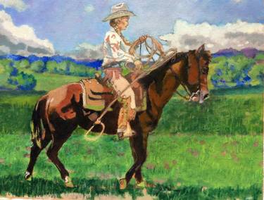 Original Figurative Horse Paintings by Gen Farrell